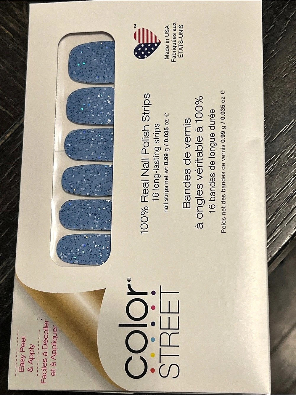 Color Street Sky High Blue Glitter Nail Strips NWT